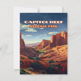 Huvudstad Reef National Park Utah Desert Retro Car