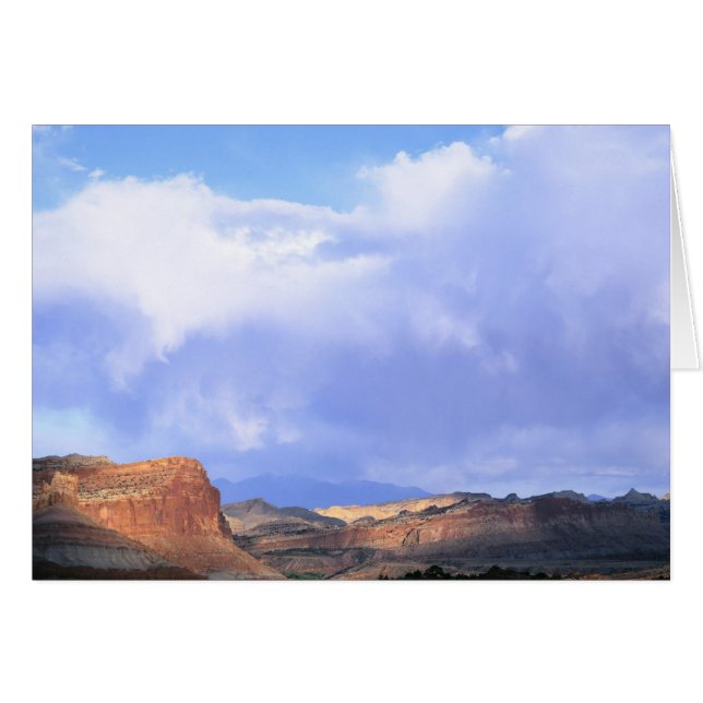 Huvudstad Reef National Park, Utah. USA. Kumulus Hälsningskort (Framsidan Horizontal)