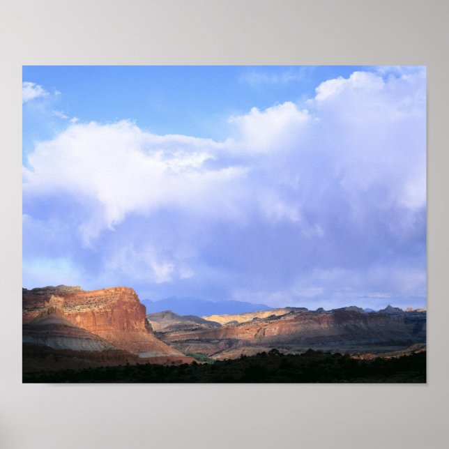Huvudstad Reef National Park, Utah. USA. Kumulus Poster (Framsidan)
