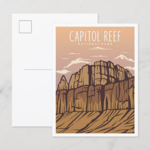 Huvudstad Reef National Park Utah USA Travel Vykort