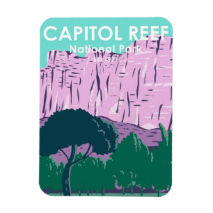Huvudstad Reef National Park Utah Vintage Magnet