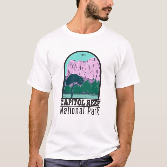 Huvudstad Reef National Park Utah Vintage T Shirt (Framsida)