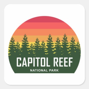 Huvudstad Reef nationalpark Fyrkantigt Klistermärke