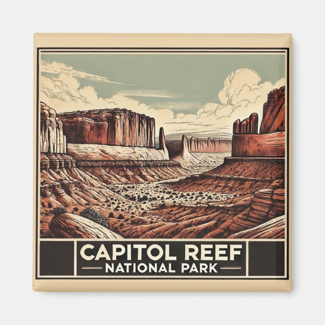 Huvudstad Reef nationalpark Magnet (Framsidan)