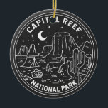 Huvudstad Reef nationalpark Monoline  Julgransprydnad Keramik<br><div class="desc">Monolindesign för Huvudstad Reef. Parken omger en lång rynka i jorden som går under namnet Waterfiffel Fold,  med lagrar av guldsandsten,  kanjoner och slående sten formationer.</div>