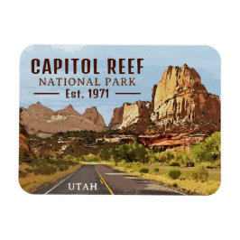 Huvudstad Reef nationalpark Utah Desert Watercolor Magnet