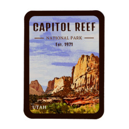 Huvudstad Reef nationalpark Utah Desert Watercolor Magnet
