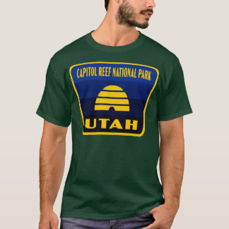 Huvudstad Reef nationalpark Utah Retro Flagga Badg T Shirt