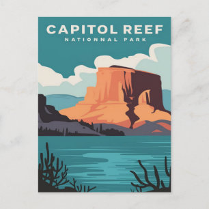 Huvudstad Reef nationalpark Utah Retro Travel Vykort