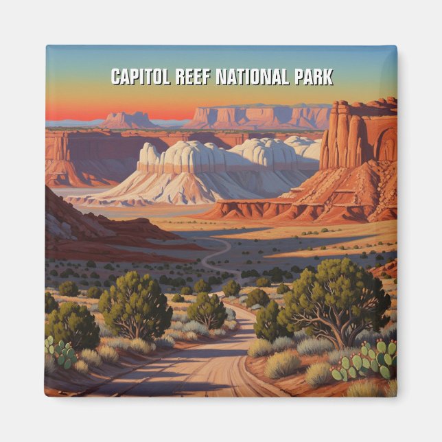 Huvudstad Reef nationalpark Utah Travel Magnet (Framsidan)