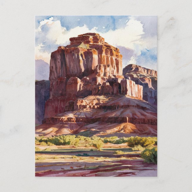 Huvudstad Reef nationalpark Utah Watercolor Vykort (Framsida)