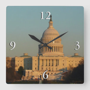 Huvudstad vid jul Washington DC Helgdag Fyrkantig Klocka