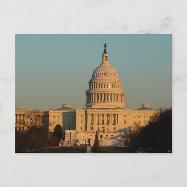 Huvudstad vid jul Washington DC Helgdag Helg Vykort (Framsida)