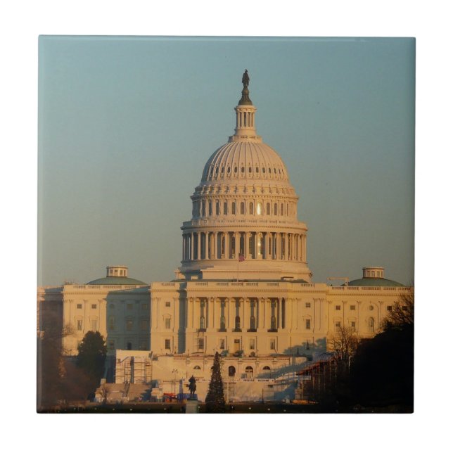 Huvudstad vid jul Washington DC Helgdag Kakelplatta (Framsidan)