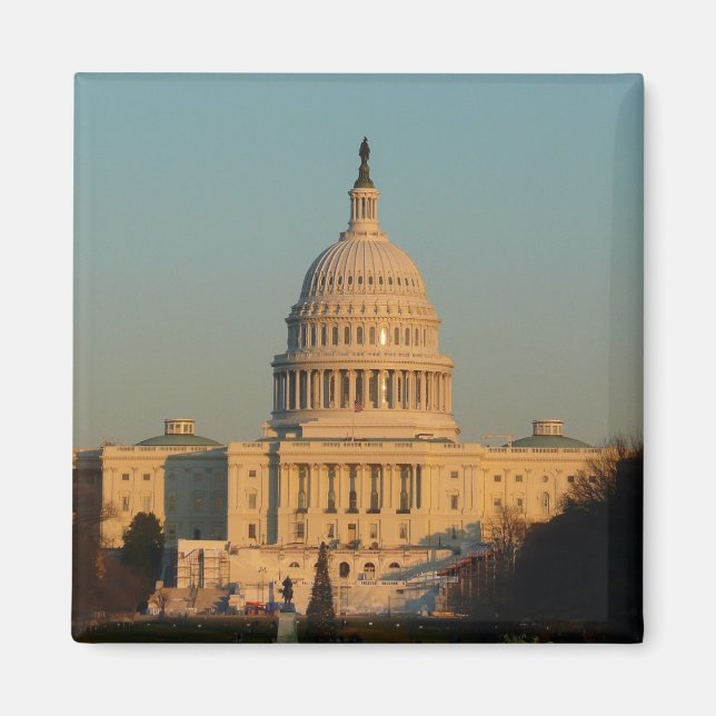 Huvudstad vid jul Washington DC Helgdag Magnet (Framsidan)