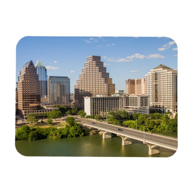 Huvudstadsprofilen vid Lady Bird Lake Magnet (Horisontell)