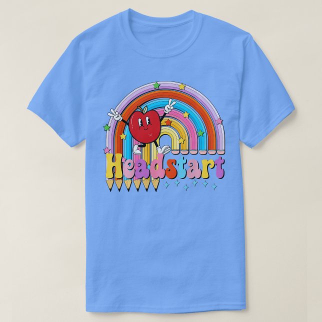 Huvudstartlärare Kids Retro Rainbow tillbaka till  T Shirt (Design framsida)