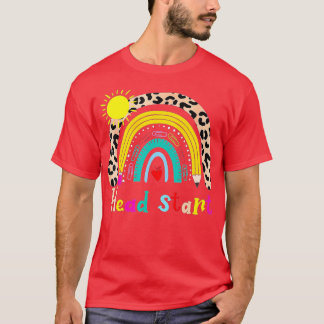 Huvudstartlärare Leopard Rainbow Head Start Teac T Shirt