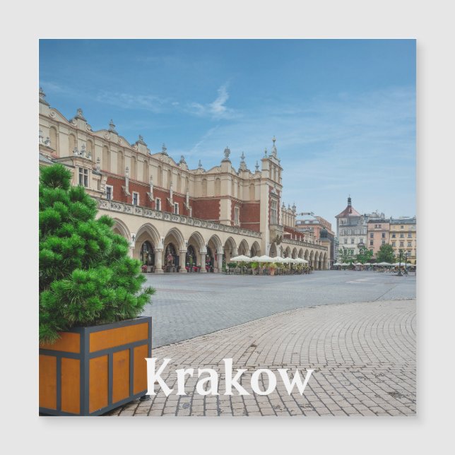 Huvudtorget i den gamla staden Krakow i Polen (Framsida)