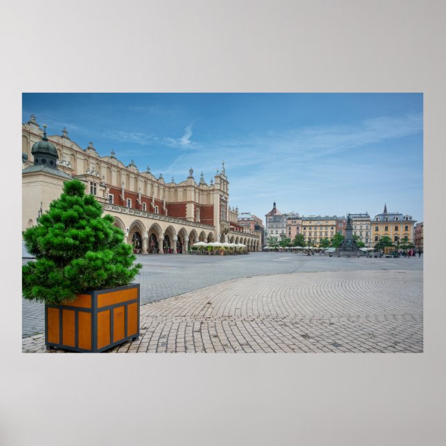 Huvudtorget i den gamla staden Krakow i Polen Poster (Framsidan)