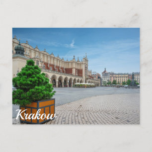 Huvudtorget i den gamla staden Krakow i Polen Vykort