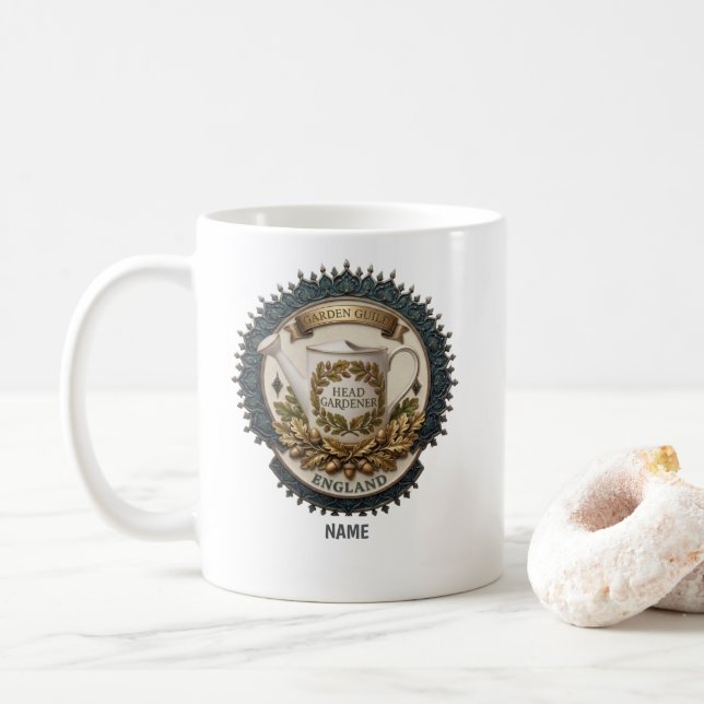 Huvudträdgårdsmästare | Personlig brittisk arvsvat Kaffemugg (Med munk)