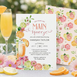 Huvudtrycket Citrus Sommar Bröllopsdusch Inbjudningar