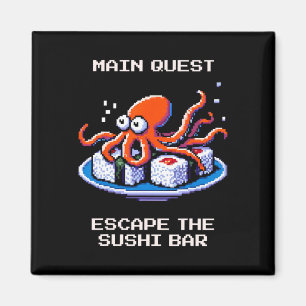 Huvuduppdrag Frige The Sushi R Bläckfisk Pixel-gam Magnet