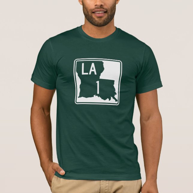 Huvudväg 1, Louisiana, USA Tee Shirt (Framsida)