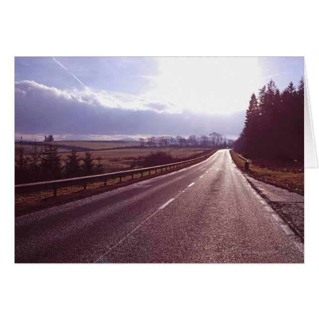 Huvudväg med låg vinter sol. hälsningskort (Framsidan Horizontal)
