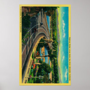 Huvudvägen överbryggar över Santa Ana River Poster