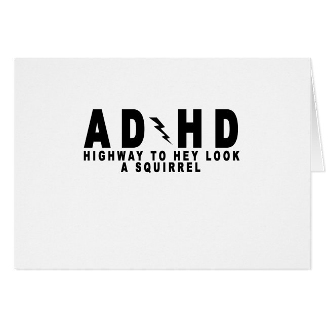 HuvudvägHey Look för ACDC ADHD en ekorre! Hälsningskort (Framsidan Horizontal)