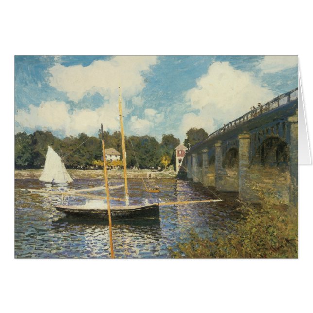 Huvudvägsbron vid Argenteuil av Claude Monet Hälsningskort (Framsidan Horizontal)