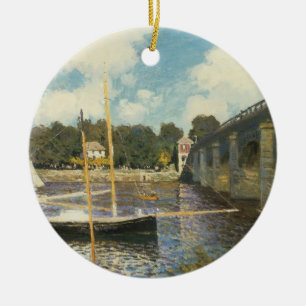 Huvudvägsbron vid Argenteuil av Claude Monet Julgransprydnad Keramik