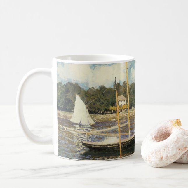 Huvudvägsbron vid Argenteuil av Claude Monet Kaffemugg (Med munk)