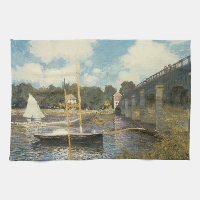 Huvudvägsbron vid Argenteuil av Claude Monet Kökshandduk (Horisontell)