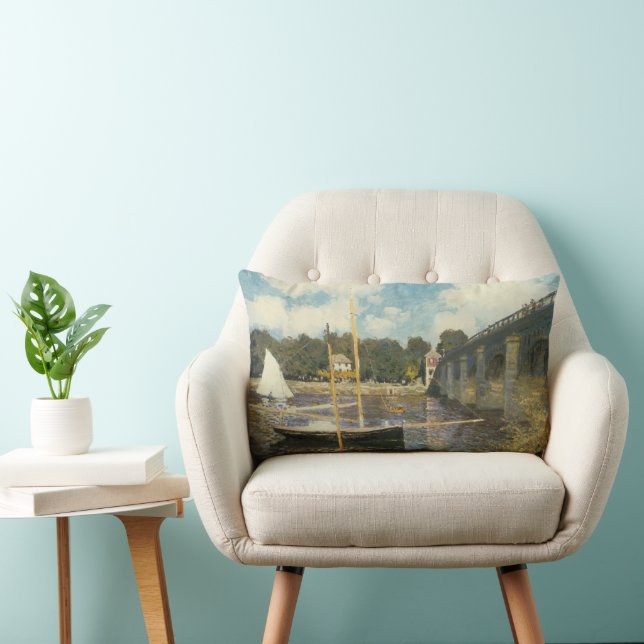 Huvudvägsbron vid Argenteuil av Claude Monet Lumbarkudde (Stol)
