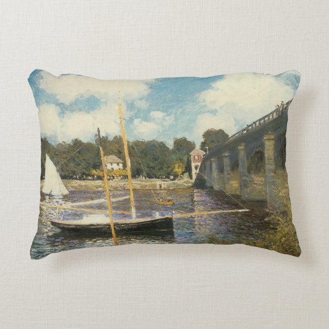 Huvudvägsbron vid Argenteuil av Claude Monet Prydnadskudde (Framsidan)