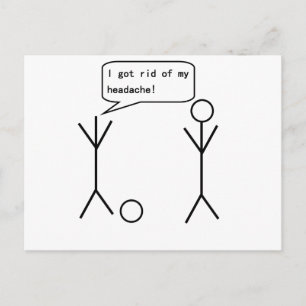 Huvudvärk Stick figur Vykort