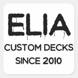 Huvudvit logotyp fyrkantigt klistermärke