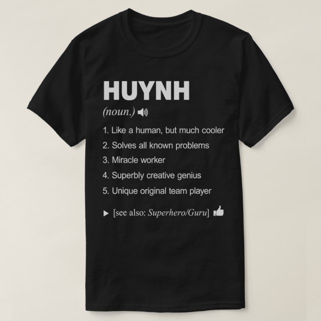 Huynh Namn Definition Retro Family Funny T Shirt (Design framsida)