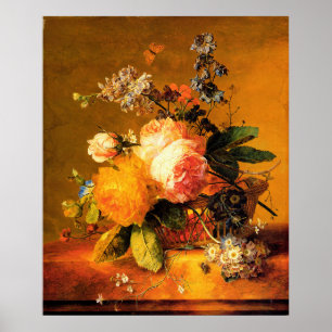 Huysum blommigtstilleben poster