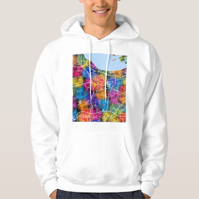 Huzhou Kina Stadskarta Hoodie (Framsida)
