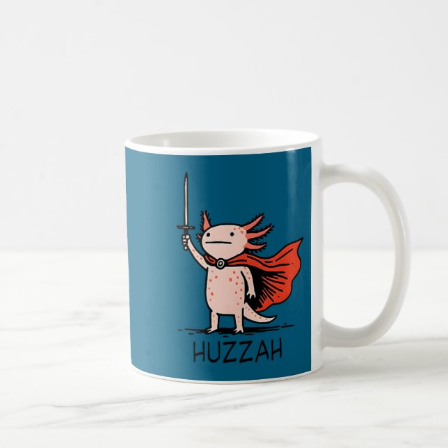 Huzzah Axolotl Knight Funny Sword Meme Quote  Kaffemugg (Höger)