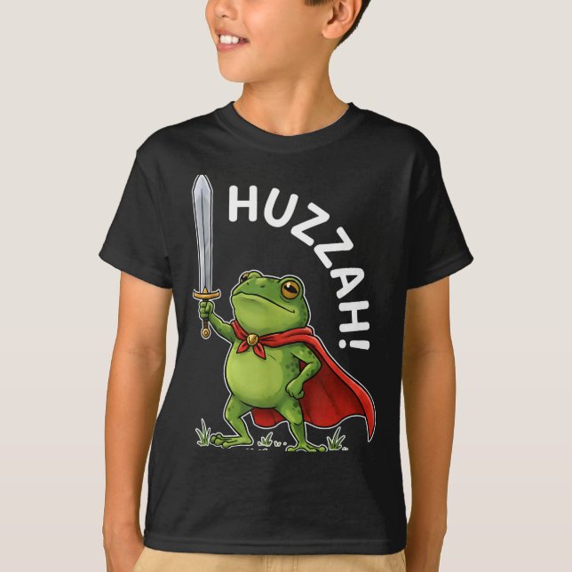 Huzzah Frog Knight Funny Sword Meme Frog Quote Men T Shirt (Framsida)
