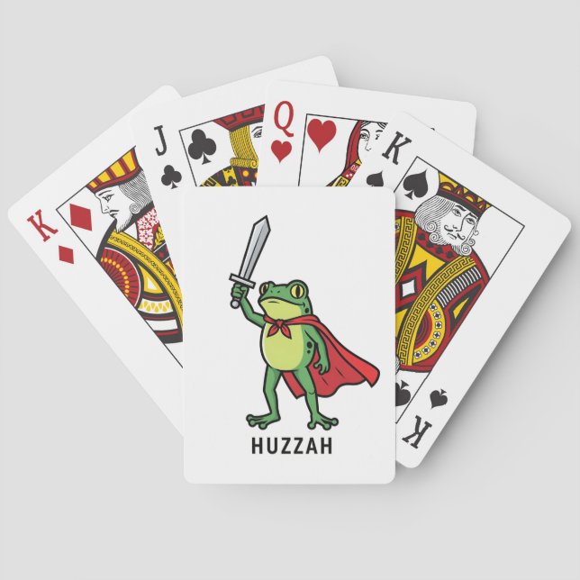 Huzzah Frog Knight Funny Sword Meme Quote Casinokort (Baksidan)