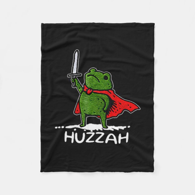Huzzah Frog Knight Funny Sword Meme Quote  Fleecefilt (Framsidan)