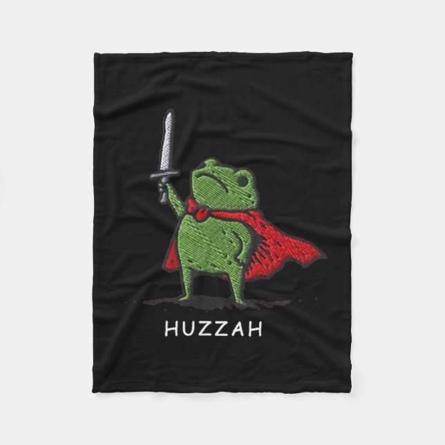 Huzzah Frog Knight Funny Sword Meme Quote  Fleecefilt (Framsidan)