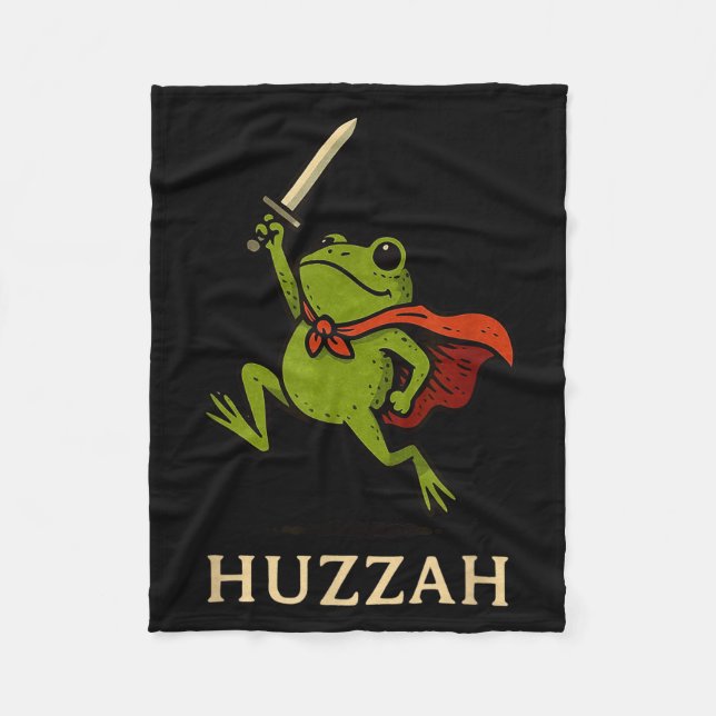 Huzzah Frog Knight Funny Sword Meme Quote  Fleecefilt (Framsidan)