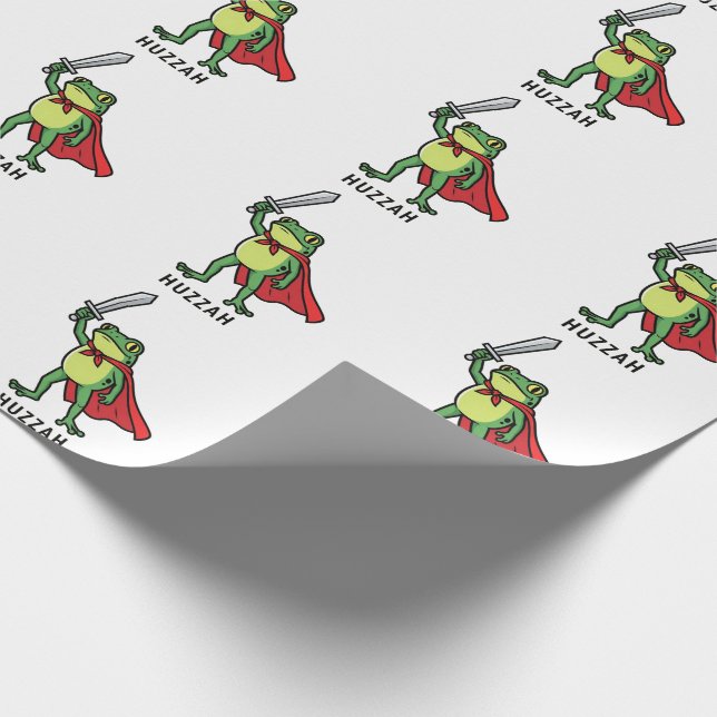 Huzzah Frog Knight Funny Sword Meme Quote Presentpapper (Hörn)